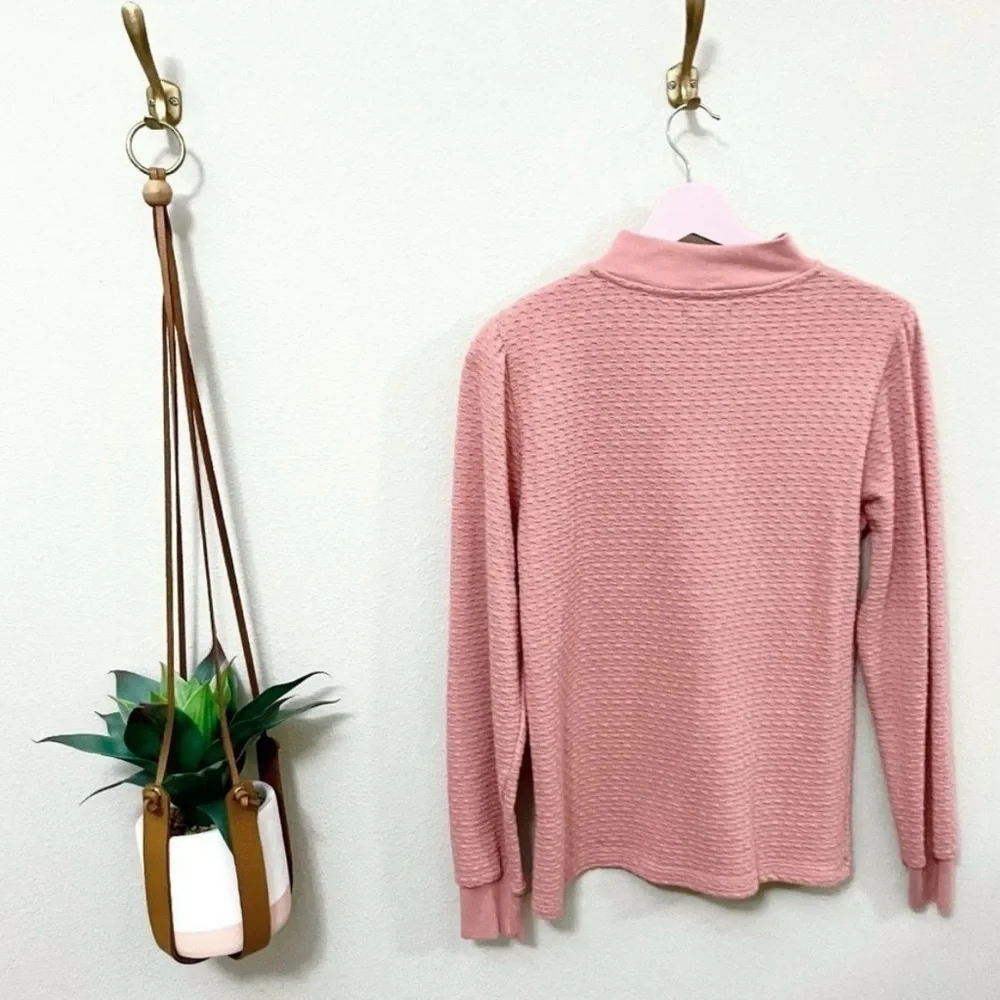 J. Crew Textured Mock Neck Sweater Pink AB141 Size S